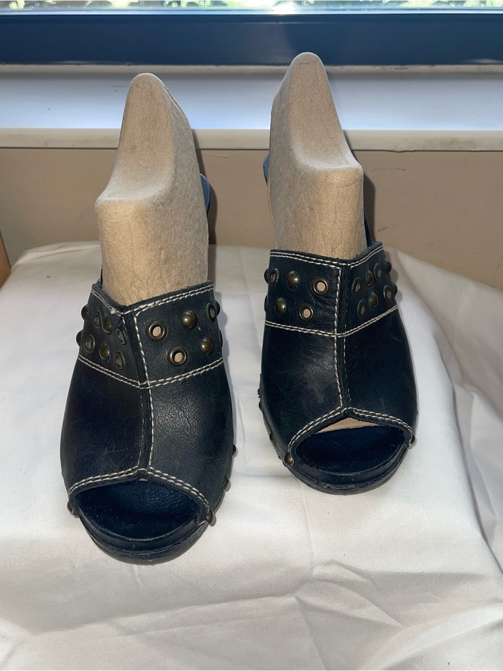 Coconuts by Matisse Black Leather Studded Open-Toe Mules